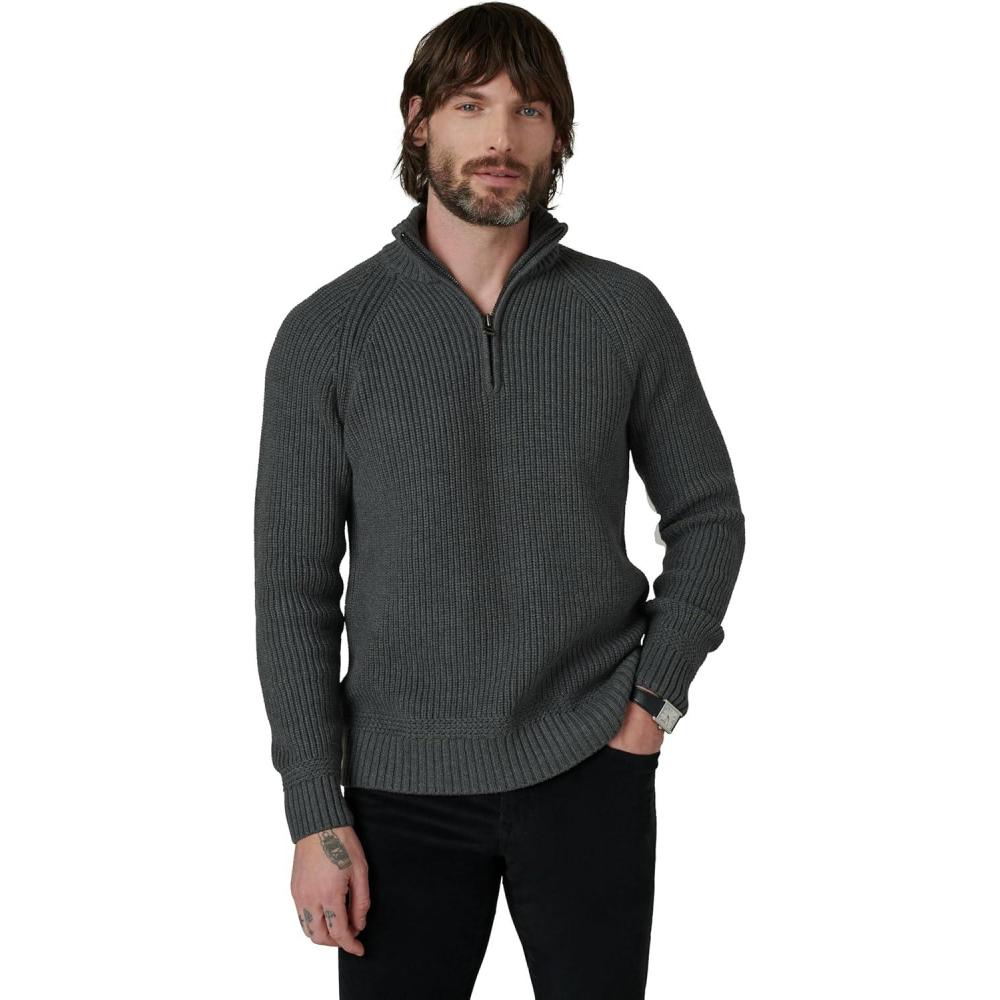 image:imageJoes Jeans Mens Archie High Neck Quarter Zip SweaterCharcoal