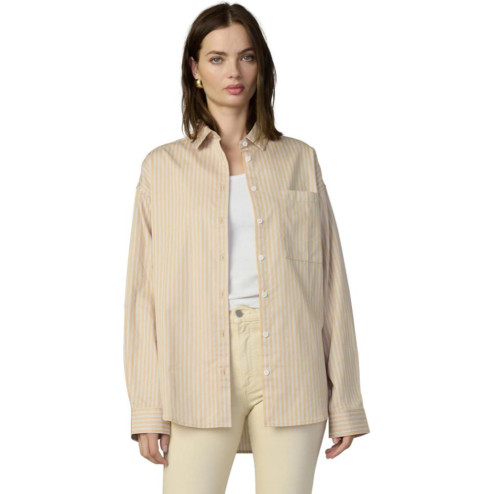 image:imageJOES JEANS Womens The Boyfriend Button Down ShirtAlmondBlueWhite