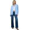 JOE’S JEANS Women’s The Boyfriend Button Down Shirt(Sky Blue/White Stripe)