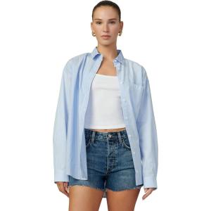 JOE’S JEANS Women’s The Boyfriend Button Down Shirt(Blue/White Stripe)