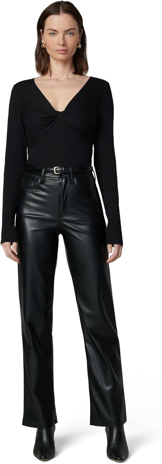 image:imageJoes Jeans Baby Boys The Margot High Rise Straight Leg JeanBlack Vegan Leather