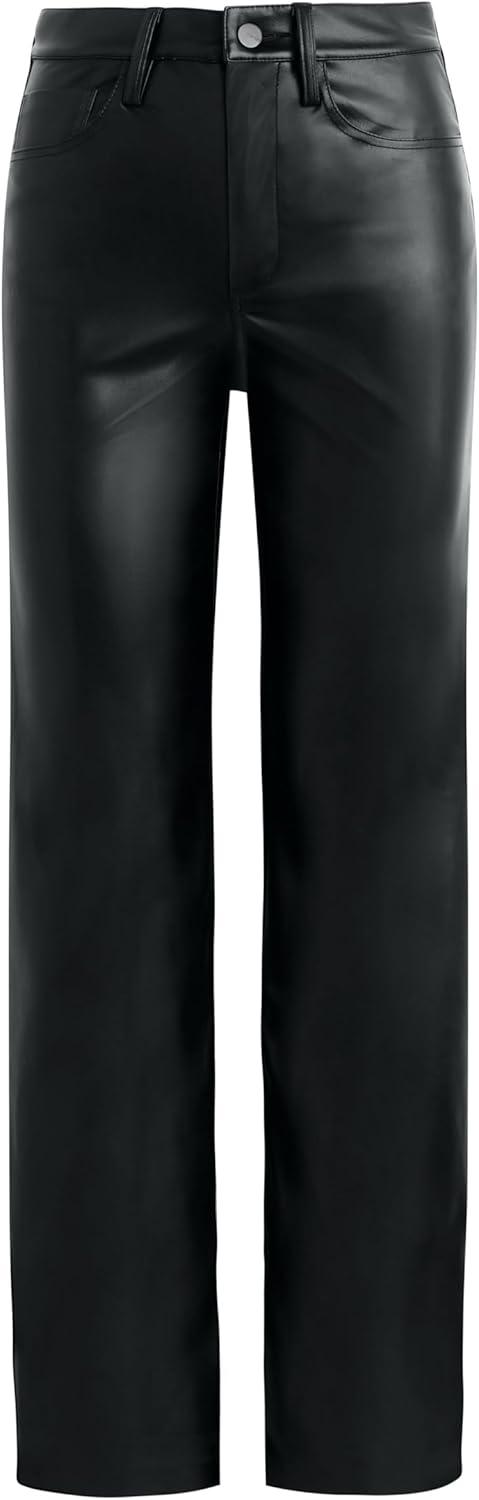 image:imageJoes Jeans Baby Boys The Margot High Rise Straight Leg JeanBlack Vegan Leather