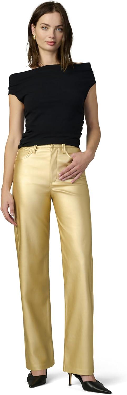 image:imageJoes Jeans Baby Boys The Margot High Rise Straight Leg JeanMetallic Gold Vegan Leather