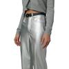 Joe’s Jeans Baby Boys’ The Margot High Rise Straight Leg Jean(Plated Silver Vegan Leather)