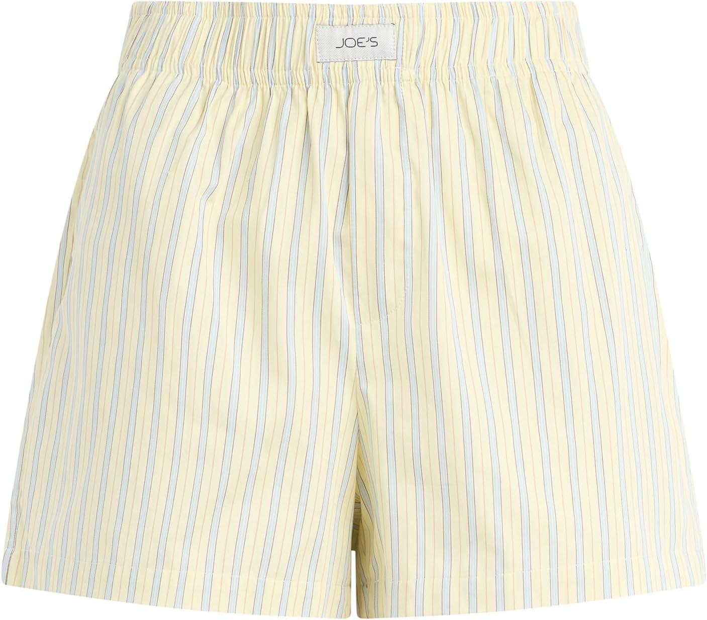 image:imageJOES JEANS Womens The High Rise Boxer ShortsAnise Flower Varigated Stripe