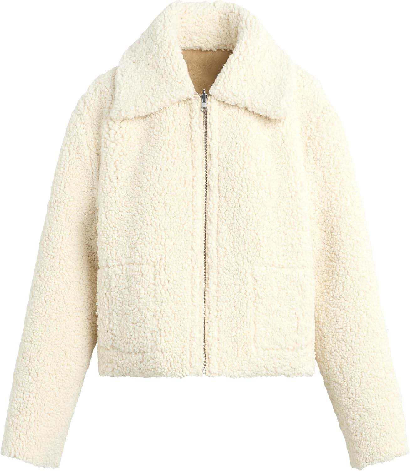 image:imageJoes Jeans Womens Halle Reversible Sherpa JacketAlmond and Cream