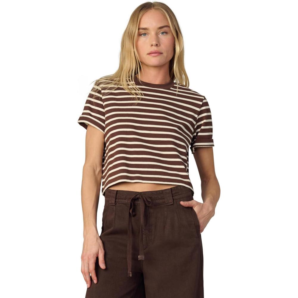 image:imageJoes Womens The Boxy TeeBrown Sand Stripe