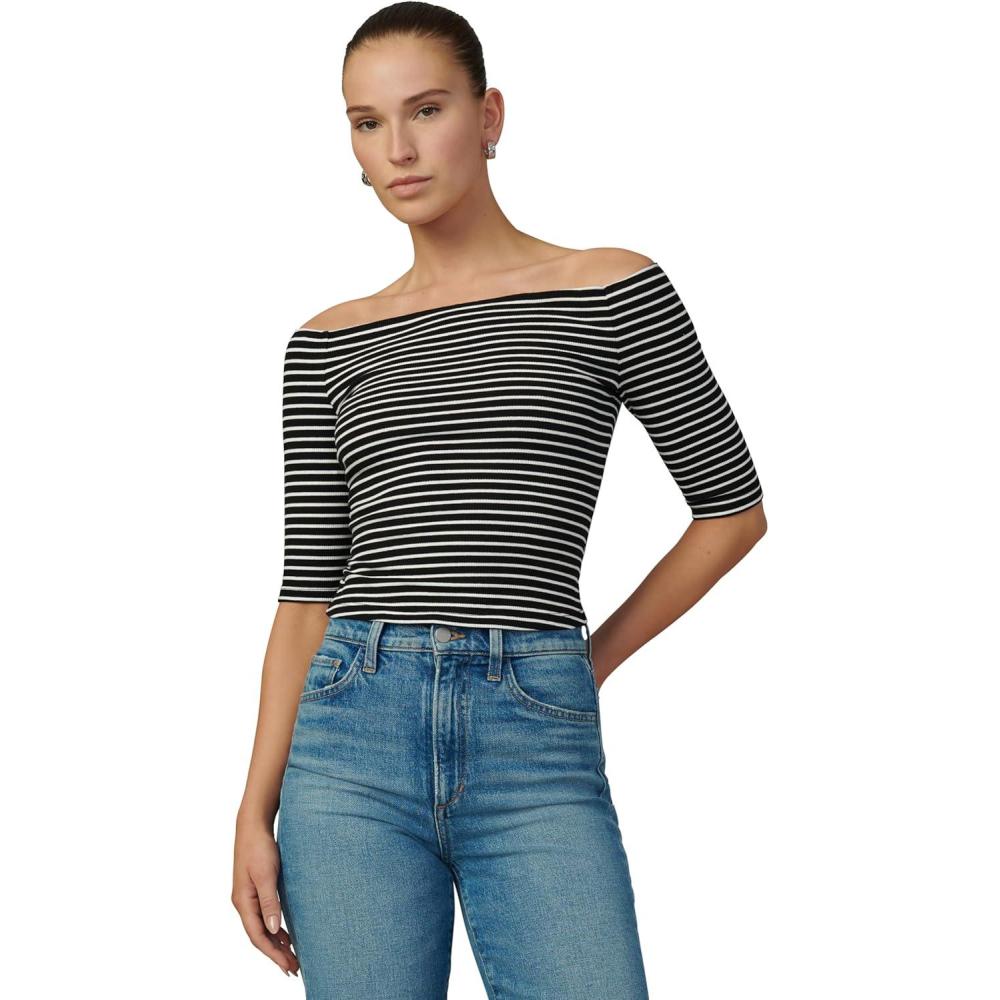 image:imageJoes Womens The Laur Off The Shoulder TopBlackWhite Stripe