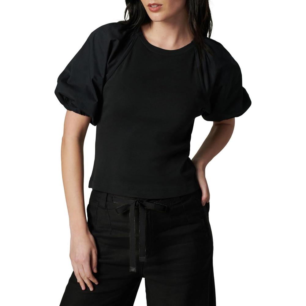 image:imageJoes Womens The Lila Ruffle Short Puff Sleeve TopBlack