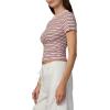 JOE’S JEANS Women’s The Baby TEE(Blush/Ecru Stripe)