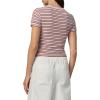 JOE’S JEANS Women’s The Baby TEE(Blush/Ecru Stripe)