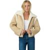 Joe’s Jeans Women’s Halle Reversible Sherpa Jacket(Almond and Cream)