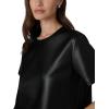 Joe’s Jeans Women’s The Boxy Tee, Black Vegan Leather, Medium