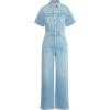 Joe’s Women’s Denim Trucker Short Sleeve Wide Leg Jumpsuit(Facinating)