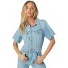 Joe’s Women’s Denim Trucker Short Sleeve Wide Leg Jumpsuit(Facinating)