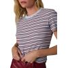 Joe’s Women’s The Baby Tee(Sky/Syrah Stripe)