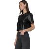Joe’s Women’s The Boxy Tee(Black Vegan Leather)