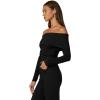 Joe’s Women’s The Devin Off The Shoulder Long Sleeve Top(Black Foldover)