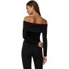 Joe’s Women’s The Devin Off The Shoulder Long Sleeve Top(Black Foldover)