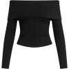 Joe’s Women’s The Devin Off The Shoulder Long Sleeve Top(Black Foldover)