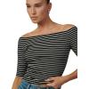 Joe’s Women’s The Laur Off The Shoulder Top(Black/White Stripe)