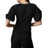Joe’s Women’s The Lila Ruffle Short Puff Sleeve Top(Black)