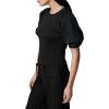 Joe’s Women’s The Lila Ruffle Short Puff Sleeve Top(Black)