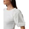 Joe’s Women’s The Lila Ruffle Short Puff Sleeve Top(Optic White)