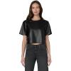 Joe’s Women’s The Boxy Tee(Black Vegan Leather)