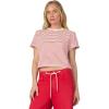 Joe’s Women’s The Boxy Tee(White and Cherry Red Stripe)
