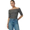 Joe’s Women’s The Laur Off The Shoulder Top(Black/White Stripe)