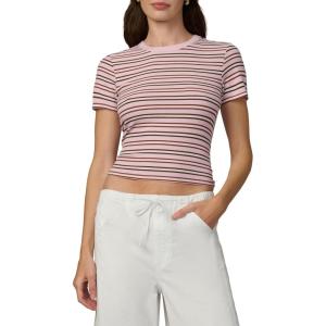 JOE’S JEANS Women’s The Baby TEE(Blush/Ecru Stripe)