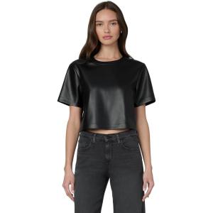 Joe’s Women’s The Boxy Tee(Black Vegan Leather)