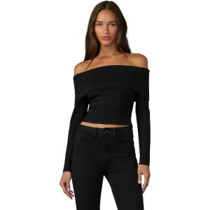 Joe’s Women’s The Devin Off The Shoulder Long Sleeve Top(Black Foldover)